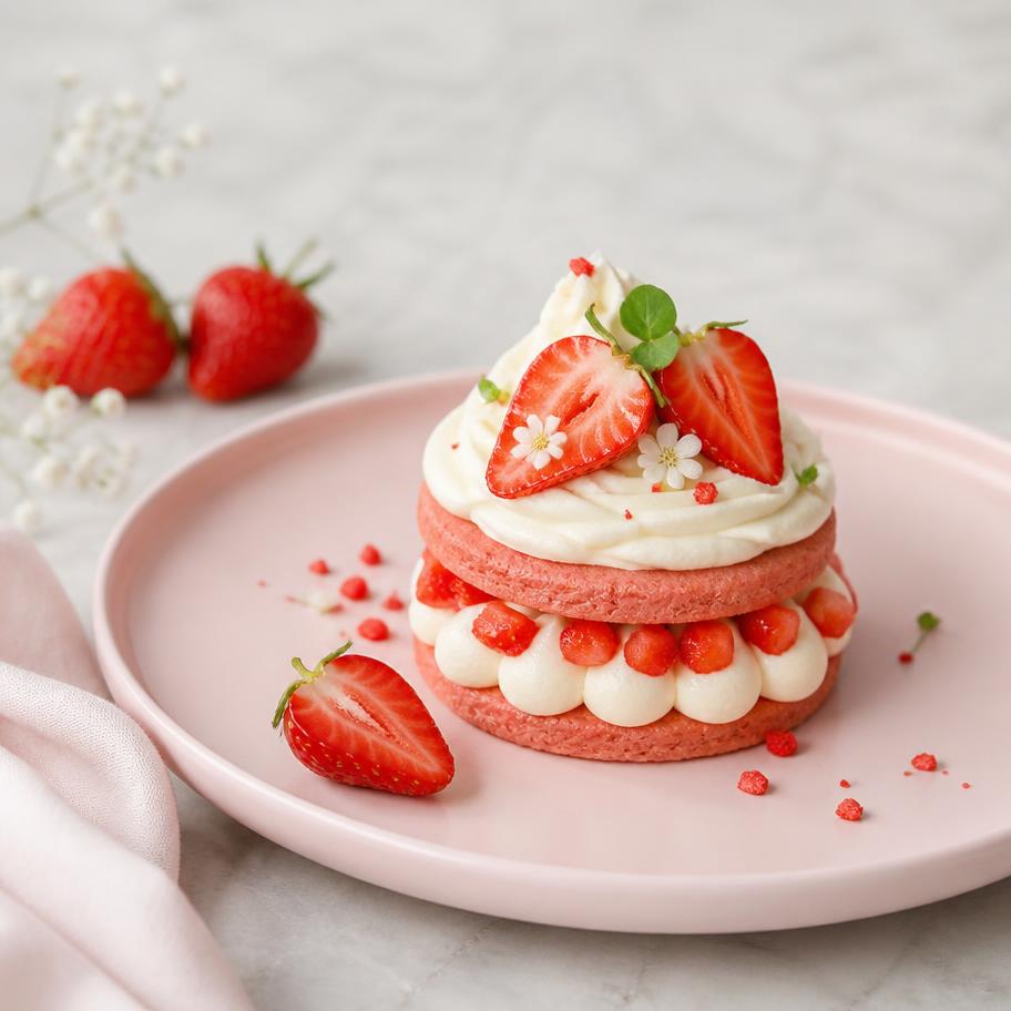 Strawberry cream éclair